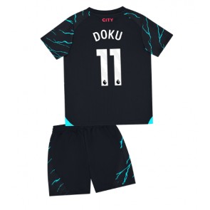 Manchester City Jeremy Doku #11 Dětské Alternativní dres komplet 2023-24 Krátký Rukáv (+ trenýrky)
